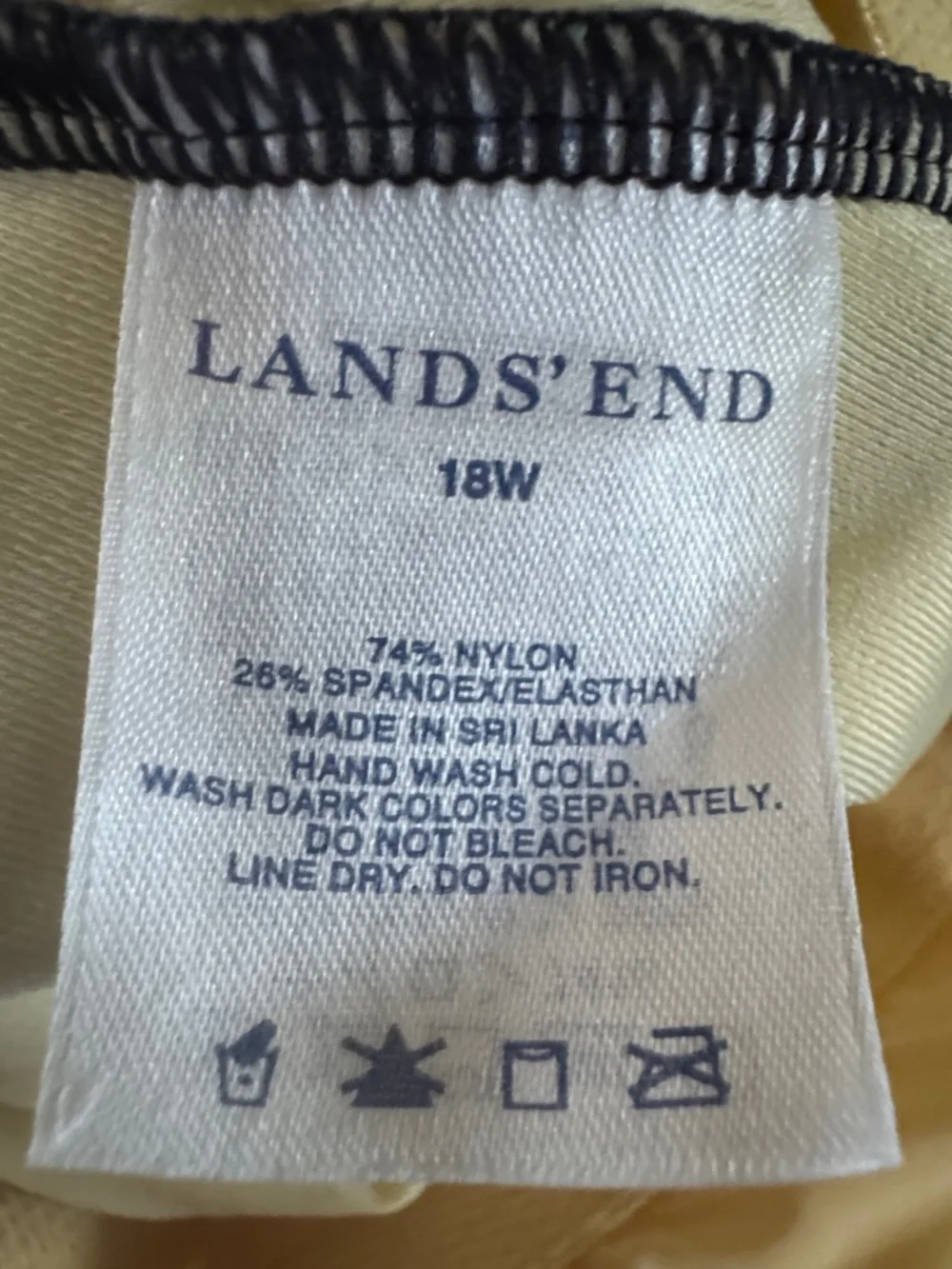 Lands' End Blue & Black Geometric Woman’s One-Piece Swimsuit 18W